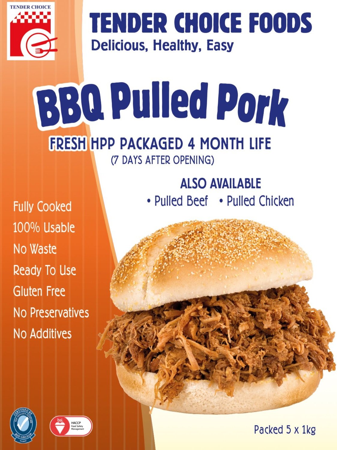 Tender choice foods BBQ pulled pork